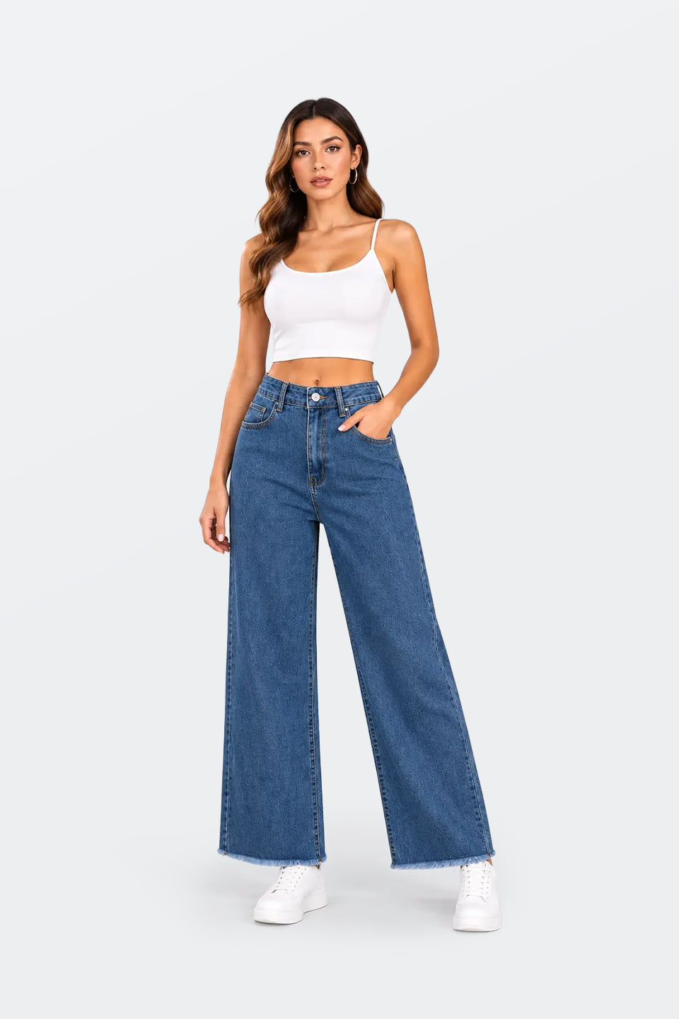 Vaquero wide leg tiro alto