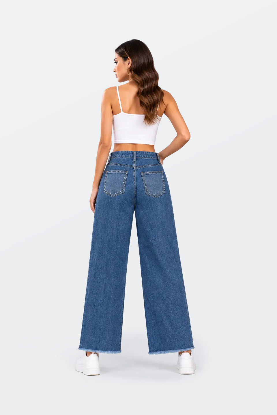 Vaquero wide leg tiro alto