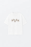 Camiseta flores bordadas