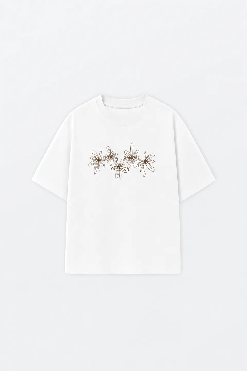 Camiseta flores bordadas