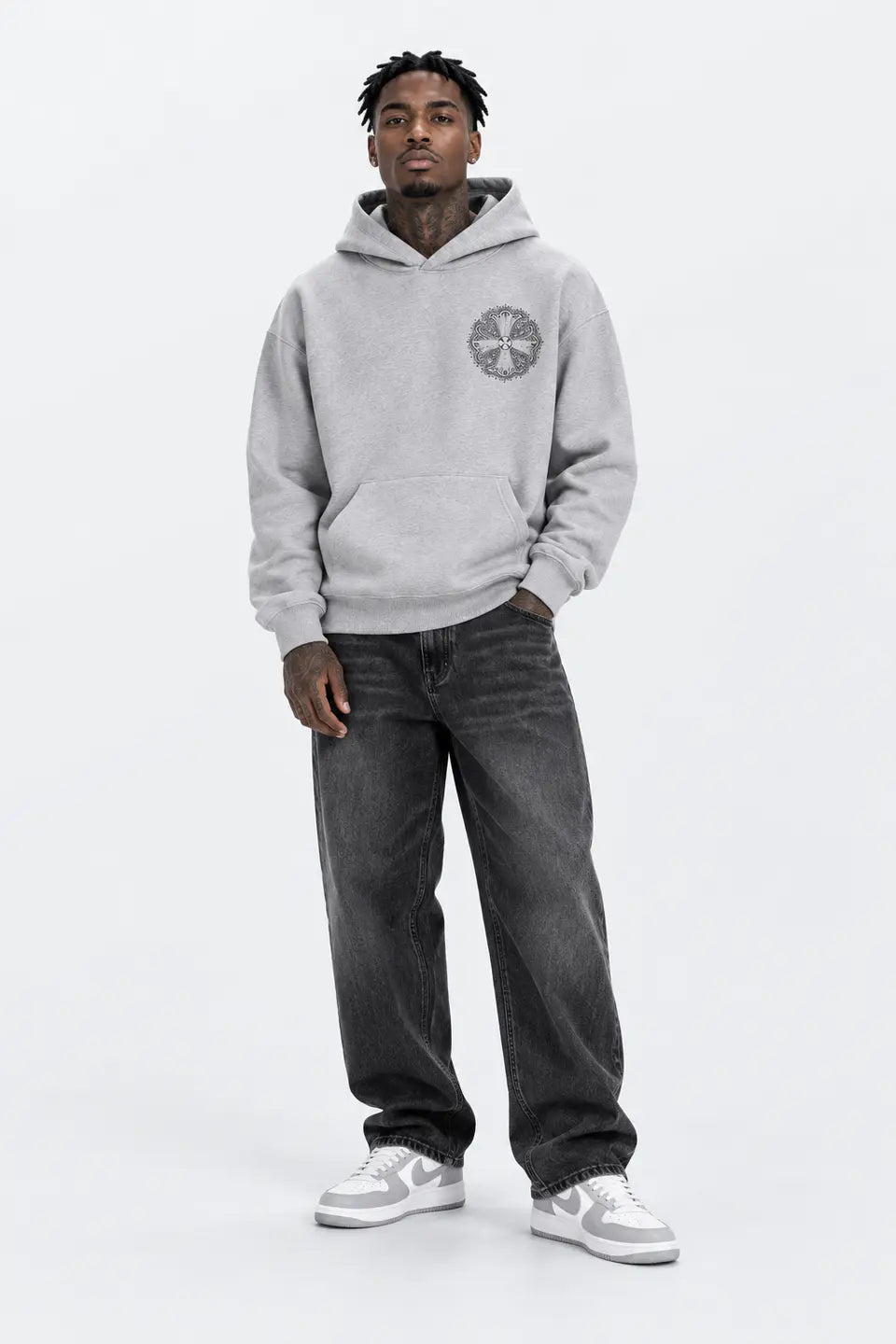 Sudadera cruz pedrerias