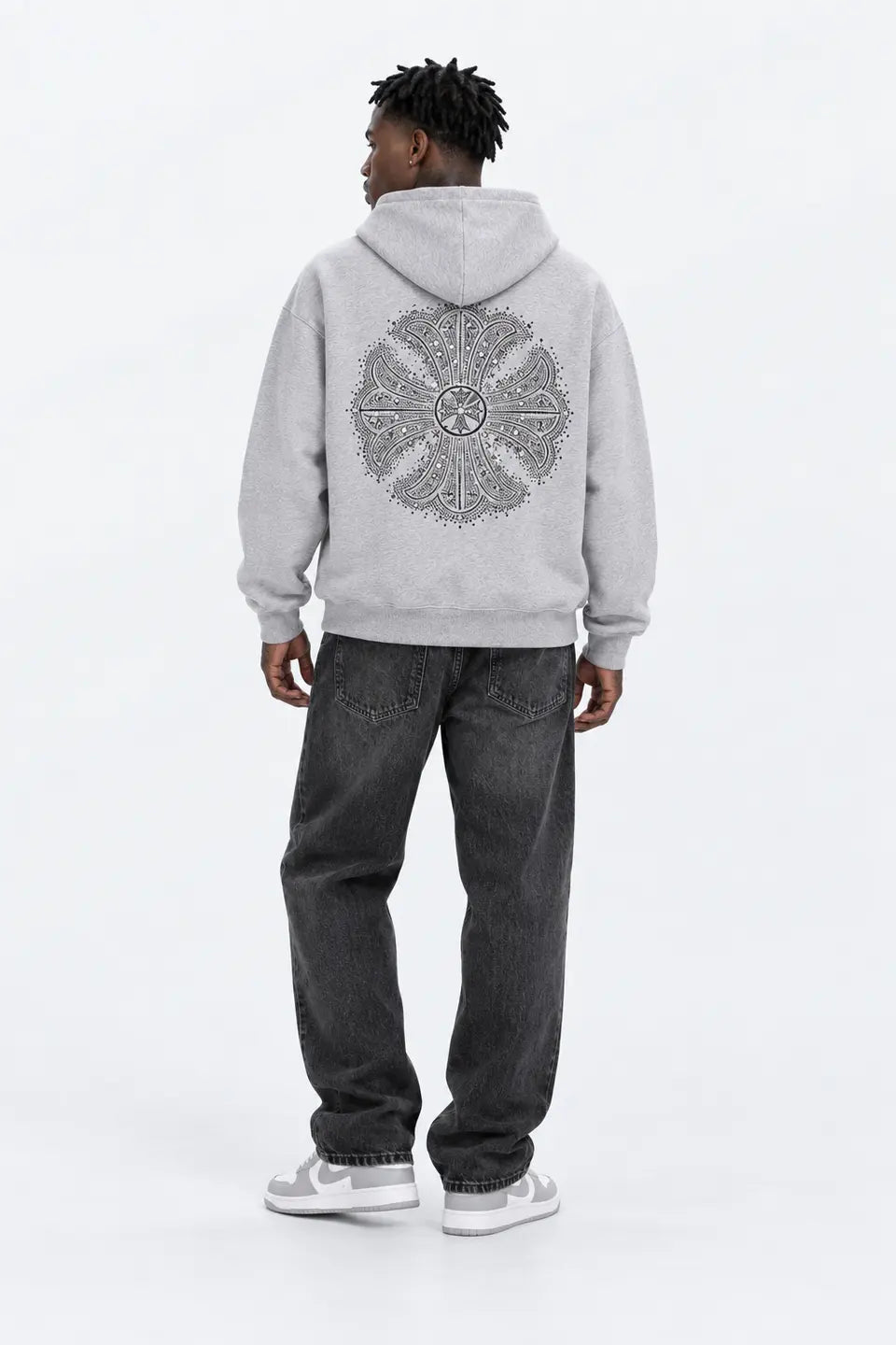 Sudadera cruz pedrerias