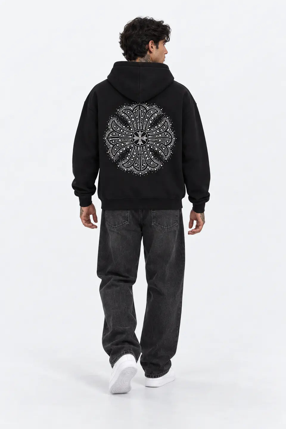 Sudadera cruz pedrerias