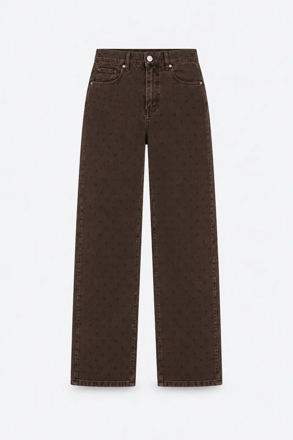 Vaquero marrón estampado lunares L8368