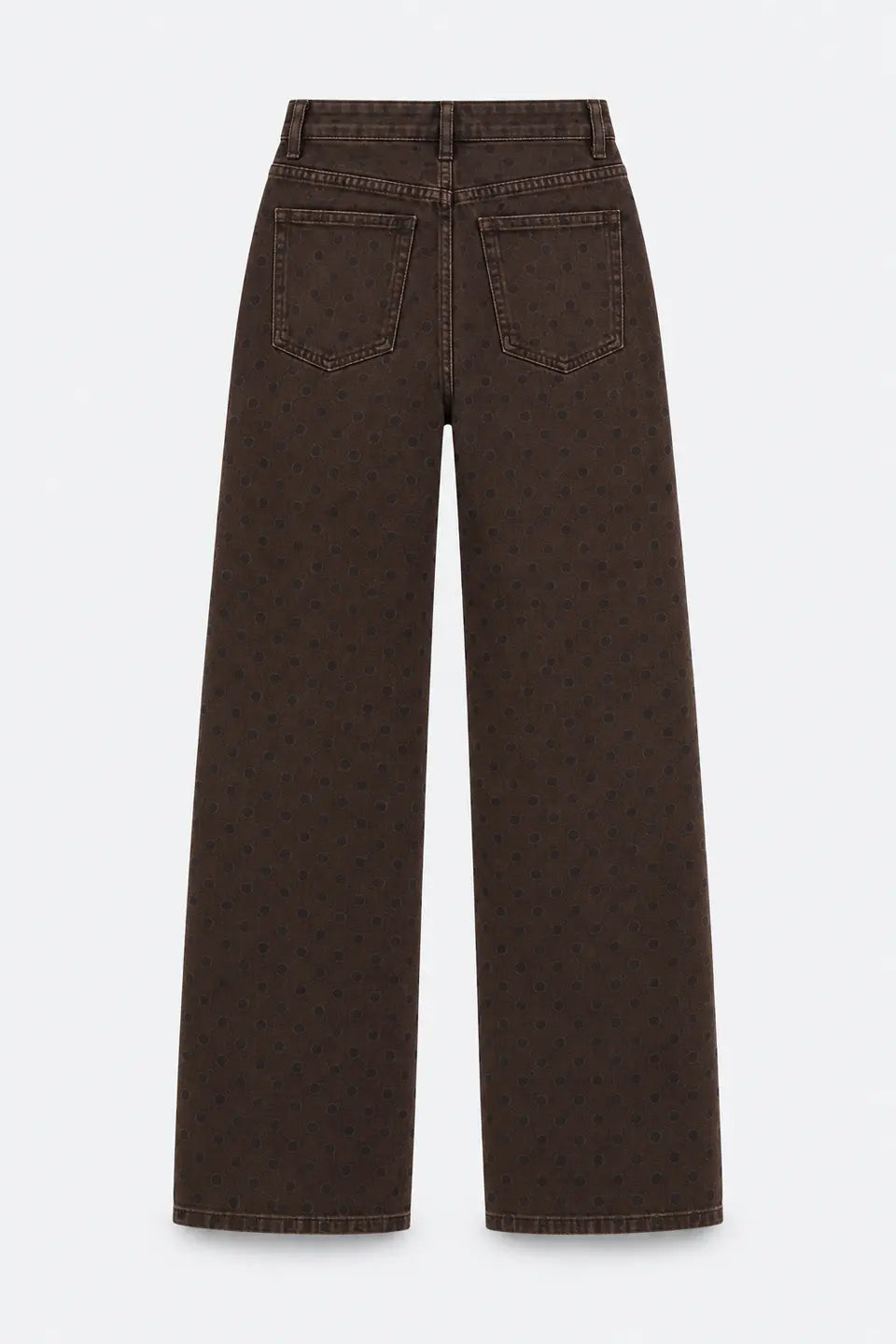 Vaquero marrón estampado lunares L8368