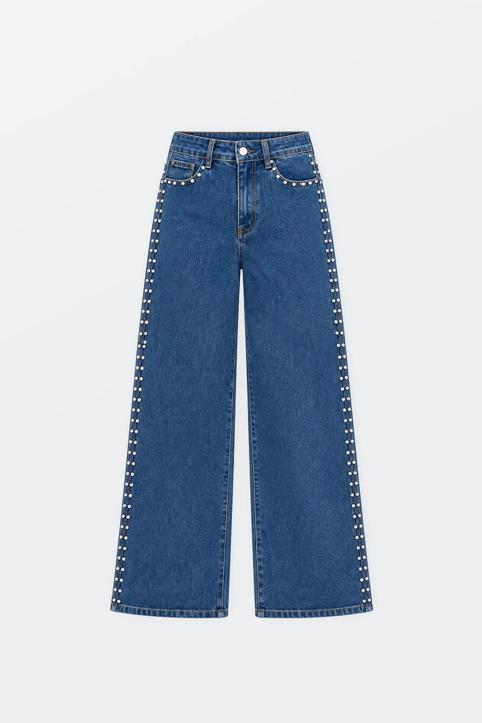 Vaquero elástico M11153 wide leg azul medio