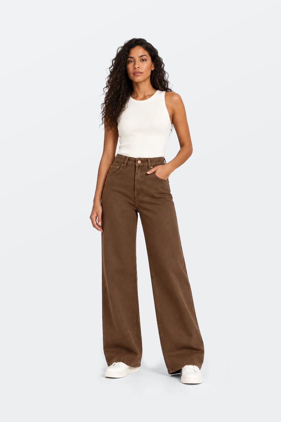 Vaquero marrón M11163 Wide Leg