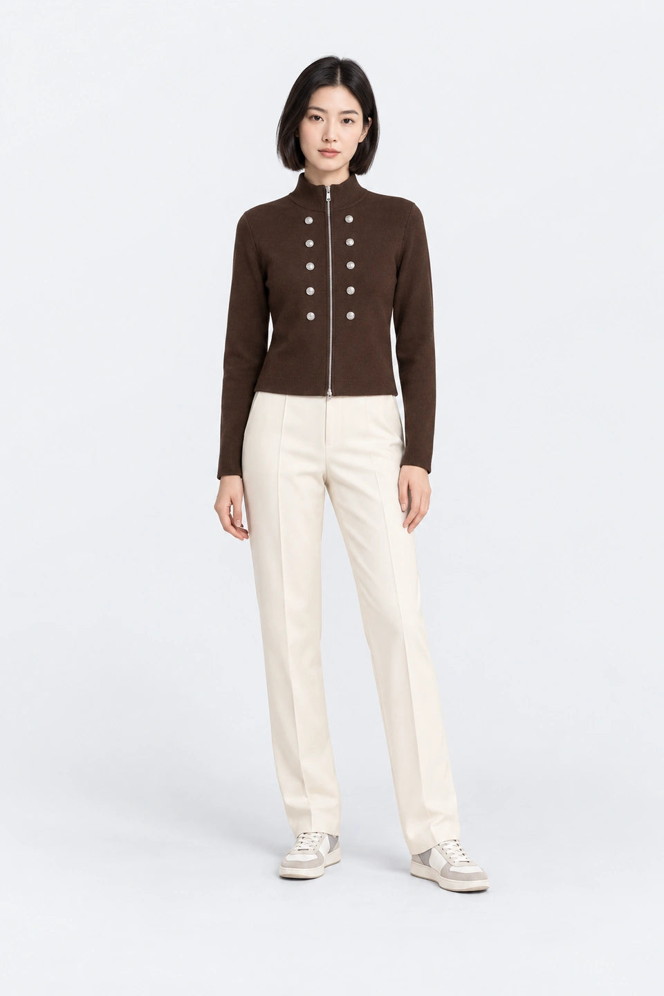 Chaqueta punto cuello alto