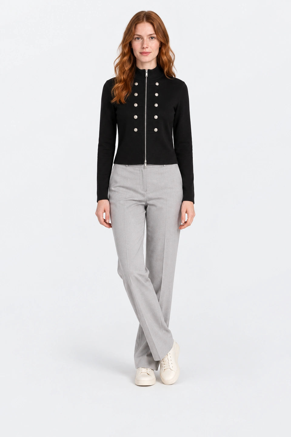 Chaqueta punto cuello alto