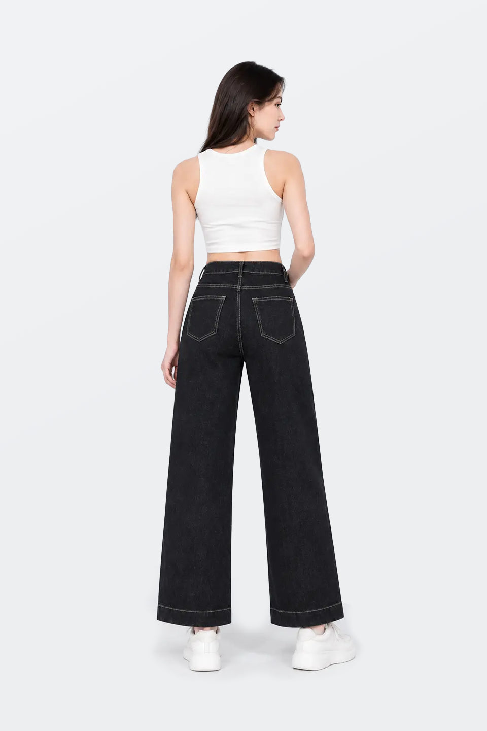 Vaquero negro V711 Wide leg