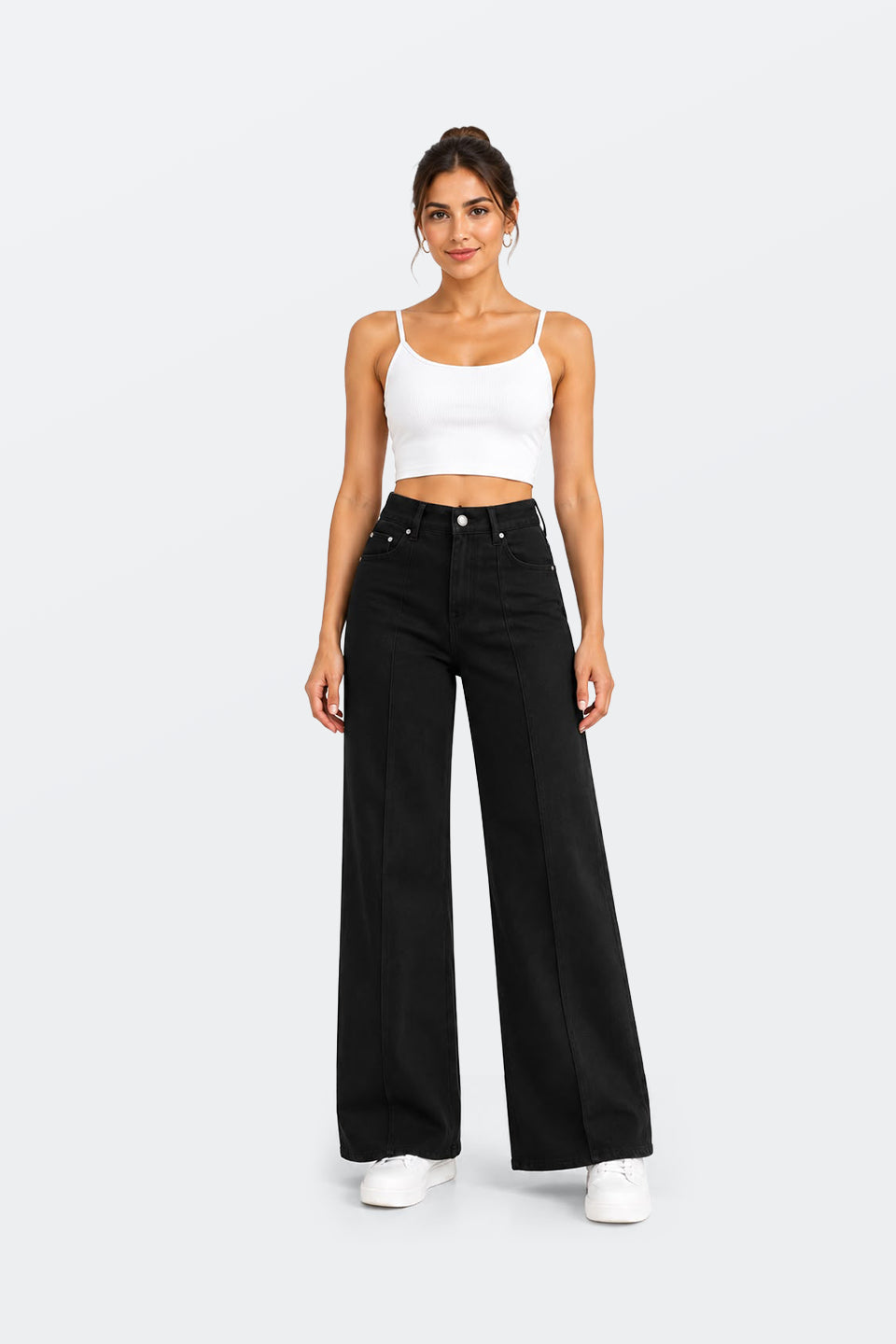 Vaquero negro V809-1 Wide Leg