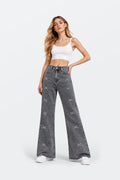 Vaquero gris lavado wide leg WL262
