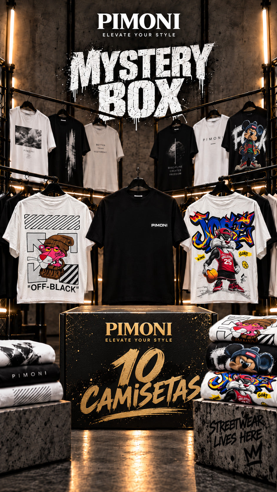 LUXURY MYSTERY BOX - 10 Camisetas